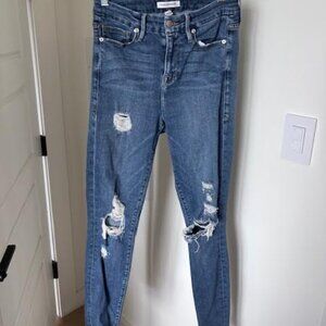 Good American - Skinny Distressed Medium Wash Blue Jeans